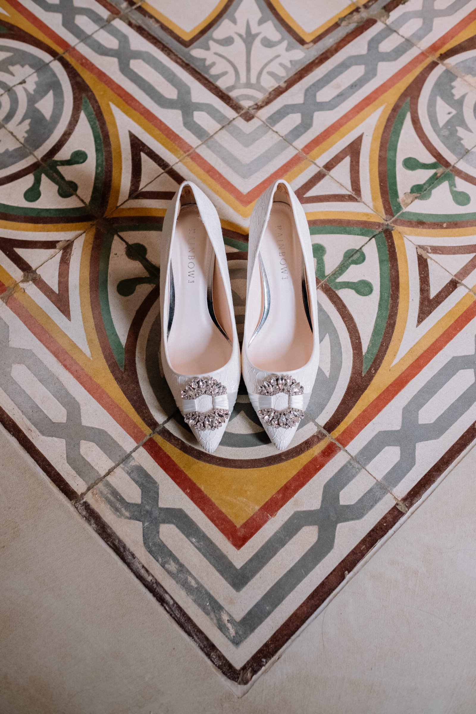 Bridal shoes with strass